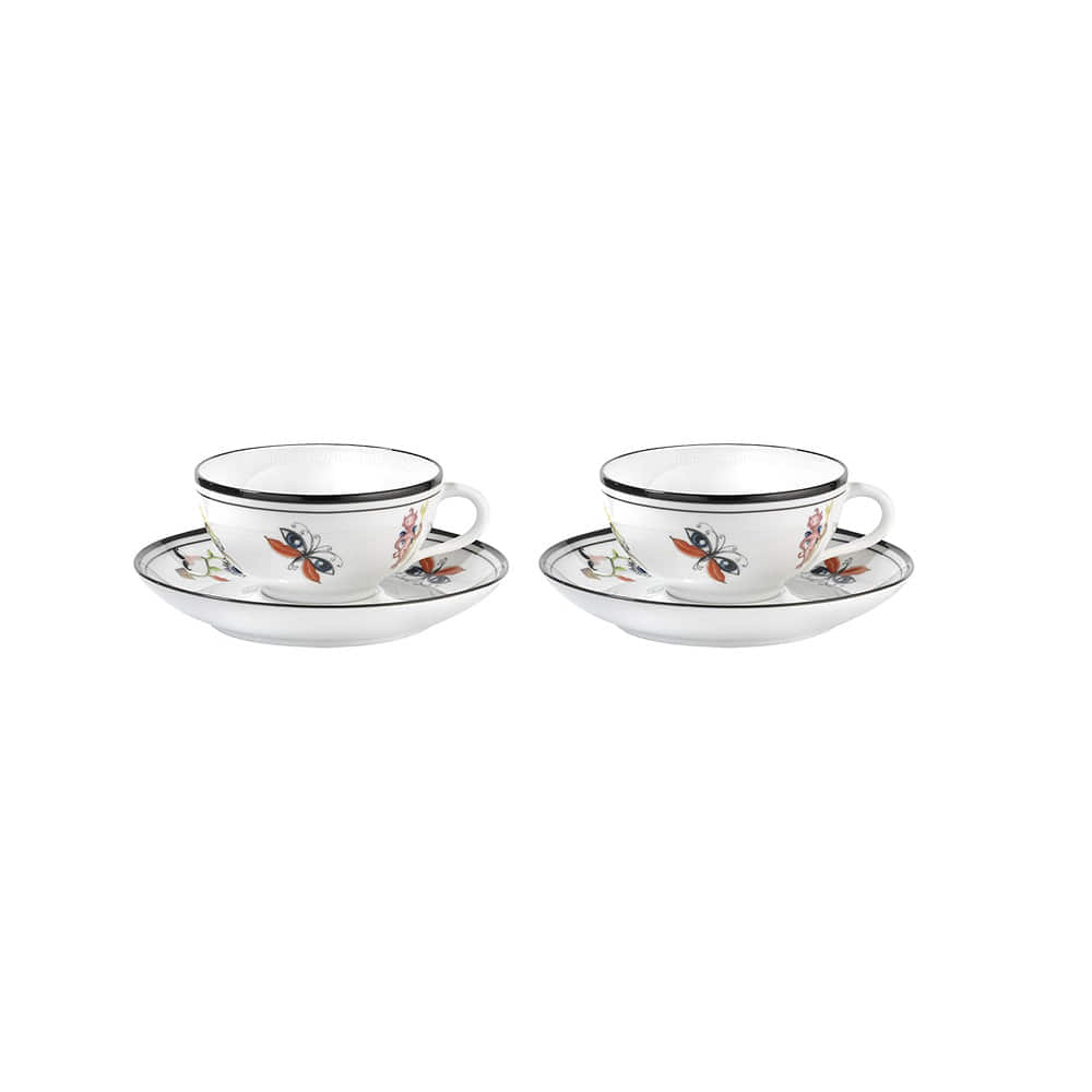 GINORI 1735 Tea Cups&amp; Saucers (Set of 2)  _ ARCADIA 지노리 아카디아 티컵 받침 세트